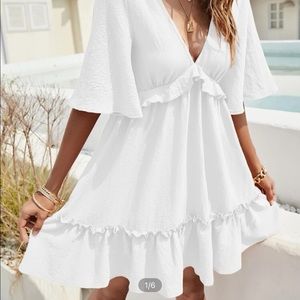 White Ruffle Dress